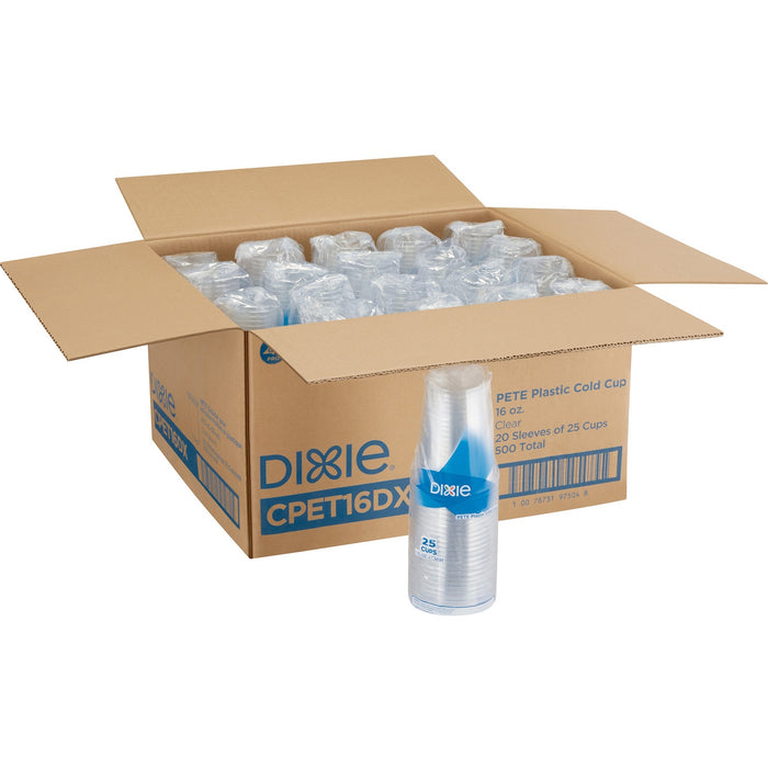 Dixie Clear Plastic Cold Cups - DXECPET16DXCT
