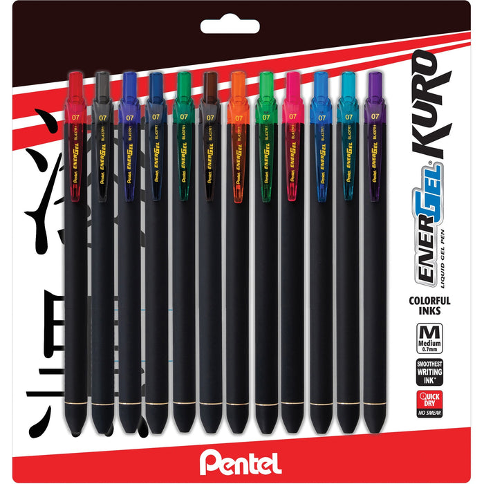 EnerGel Kuro Liquid Gel Retractable Pens - PENBL437R1BP12M