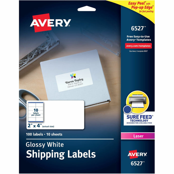 Avery&reg; Easy Peel Glossy Shipping Labels - AVE06527