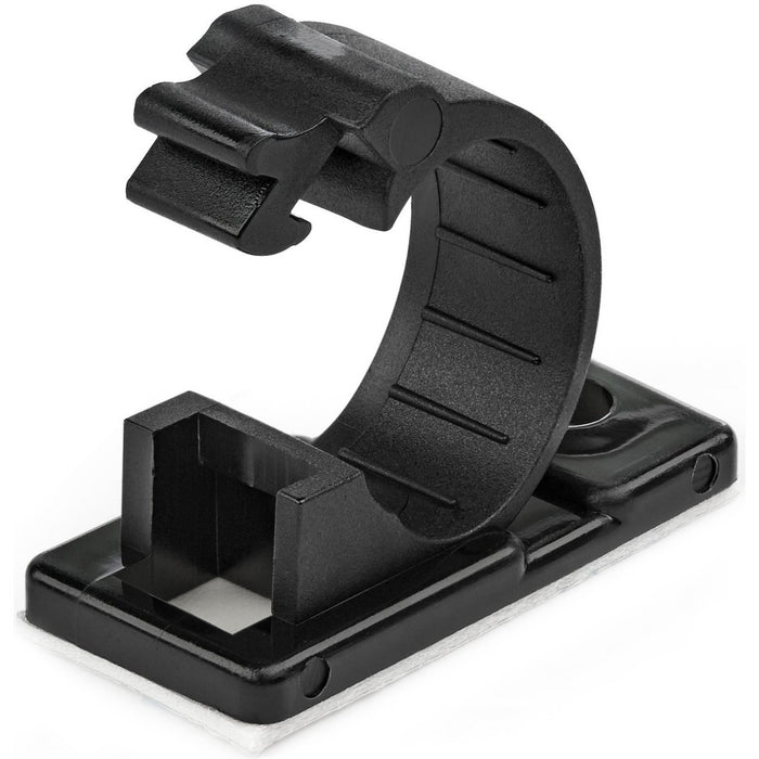 StarTech.com 100 Self Adhesive Cable Management Clips - Ethernet/Network Cable/Office Desk Cord Organizer - Sticky Wire Holder/Clamp Black - STCCBMCC2