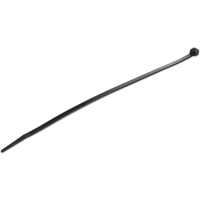 StarTech.com 10"(25cm) Cable Ties, 2-5/8"(68mm) Dia, 50lb(22kg) Tensile Strength, Nylon Self Locking Ties, UL Listed, 100 Pack, Black - STCCBMZT10B