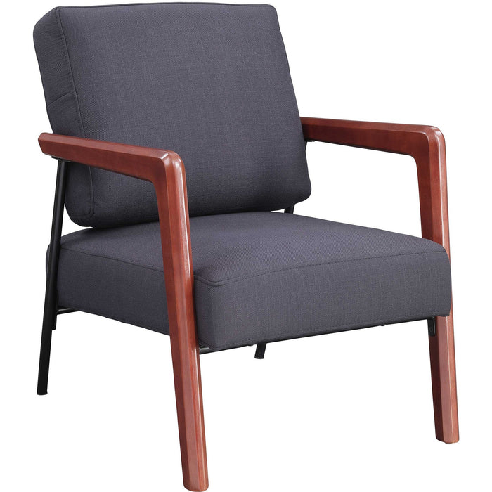 Lorell Fabric Back/Seat Rubber Wood Lounge Chair - LLR67000
