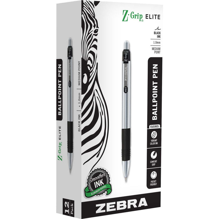 Zebra Z-Grip Elite Metal Retractable Ballpoint Pen - ZEB27010