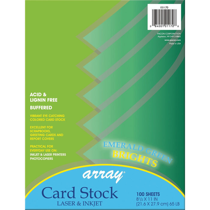 Pacon Color Brights Cardstock - Emerald Green - PACP101170