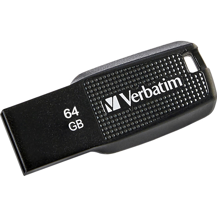 Verbatim 64GB Ergo USB Flash Drive - Black - VER70877