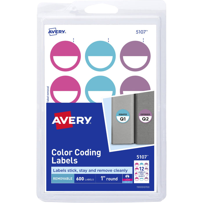 Avery&reg; Removable Color-Coding Labels - AVE05107