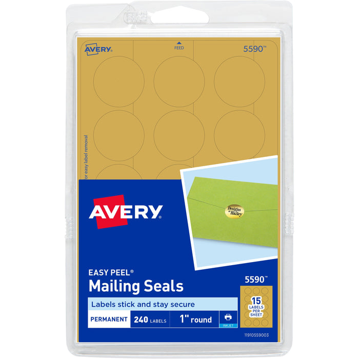 Avery&reg; Gold Metallic Mailing Seals - AVE05590