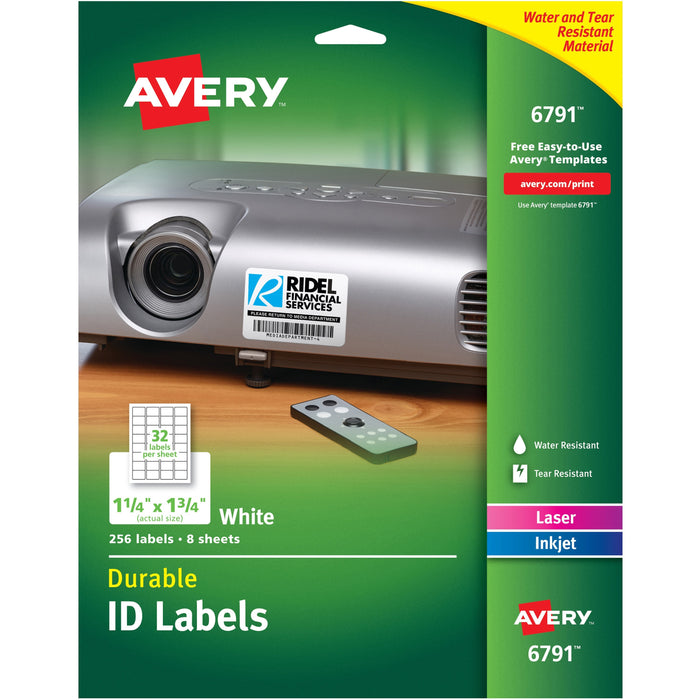 Avery&reg; Durable Easy Peel ID Labels, 1.25" x 1.75" , 256 Labels (6791) - AVE06791