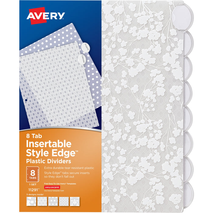 Avery&reg; Style Edge Insertable Plastic Dividers - AVE11291