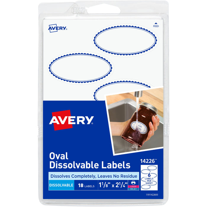 Avery&reg; Oval Dissolvable Labels - AVE14226