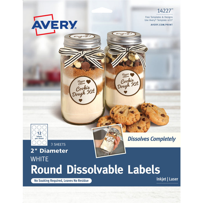 Avery&reg; Round Dissolvable Labels - AVE14227
