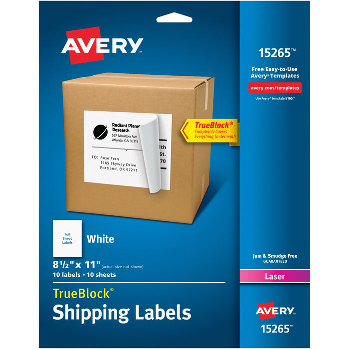 Avery&reg; Easy Peel White Shipping Labels - AVE15265