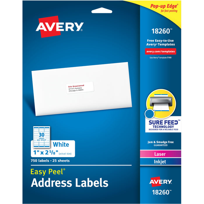 Avery&reg; Easy Peal Sure Feed Address Labels - AVE18260