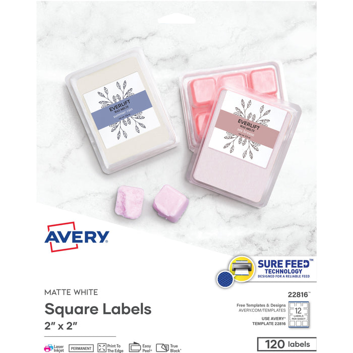 Avery&reg; Print-to-the-Edge Easy Peel Square Labels - AVE22816