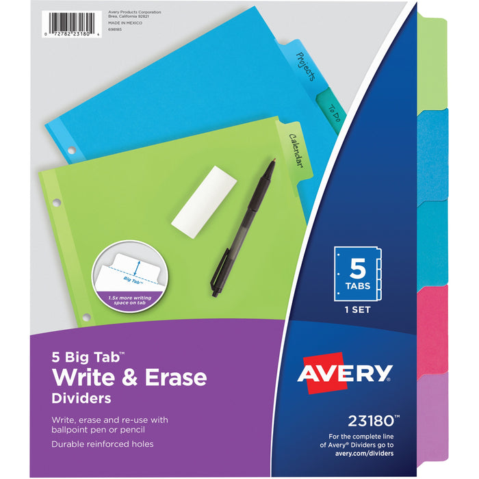 Avery&reg; Big Tab Write & Erase Dividers - AVE23180