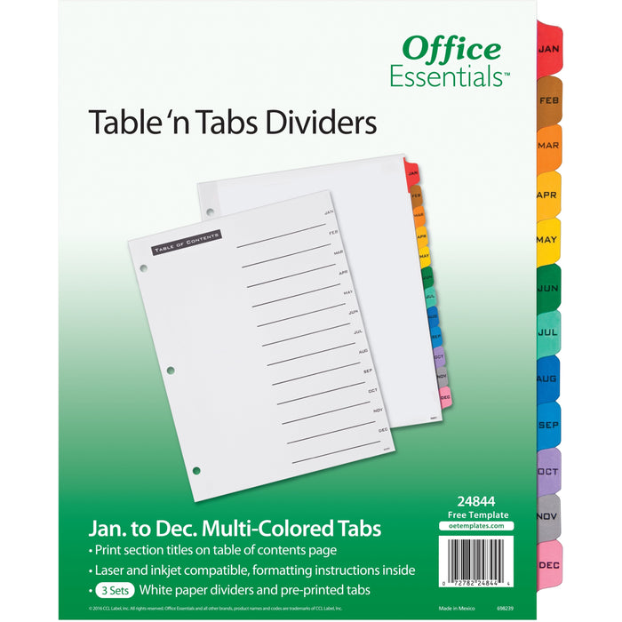 Avery&reg; Office Essentials Table 'n Tabs Tab Dividers - AVE24844