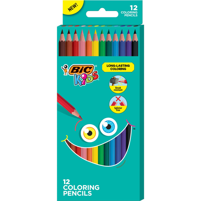 BIC Kids Coloring Pencils, Assorted, 12 Pack - BICBKCP12AST