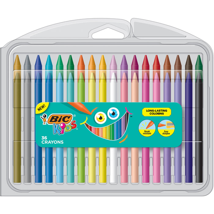 BIC Kids Crayons, Assorted, 10 Pack - BICBKPCTP10AST