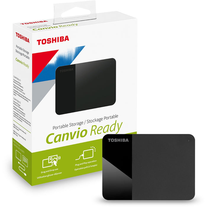 Toshiba Canvio Ready HDTP310XK3AA 1 TB Portable Hard Drive - External - Black - TOSHDTP310XK3AA