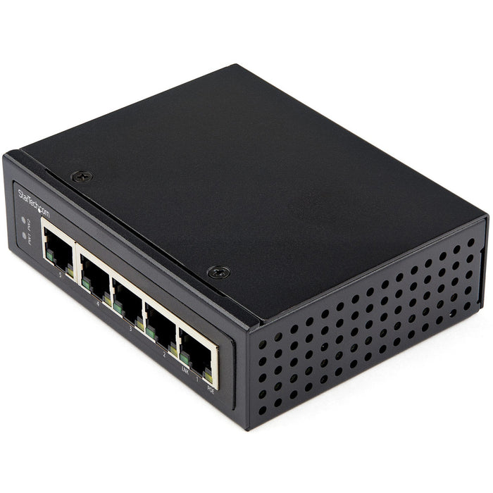 StarTech.com Industrial 5 Port Gigabit PoE Switch 30W - Power Over Ethernet Switch - GbE POE+ Network Switch - Unmanaged - IP-30 - STCIESC1G50UP