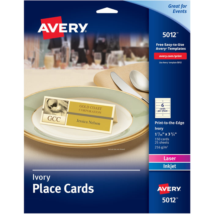 Avery&reg; Ivory Matte 2-sided Place Cards - AVE05012