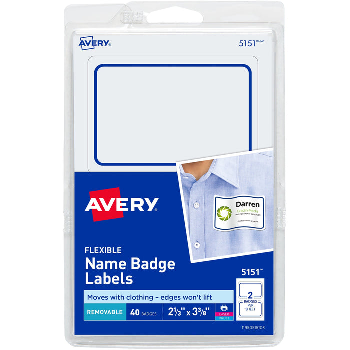 Avery&reg; Flexible Name Badge Labels - AVE05151