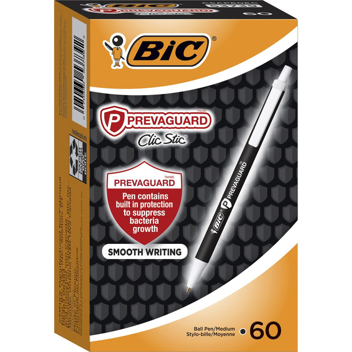 BIC PrevaGuard Clic Stic Antimicrobial Pens - BICCSAP60ECBK