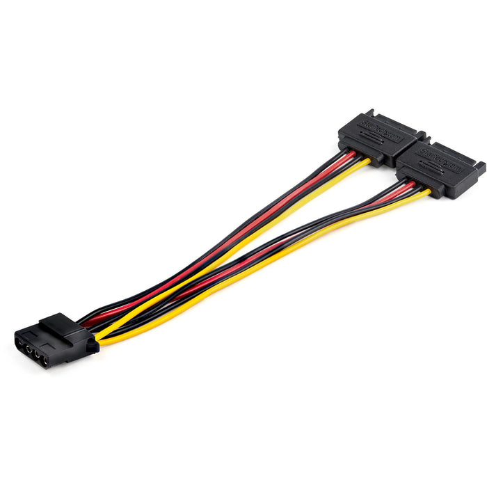 Star Tech.com Dual SATA to LP4 Power Doubler Cable Adapter, SATA to 4 Pin LP4 Internal PC Peripheral Power Supply Connector, 9 Amps/108W - STCDSATPMOLP4