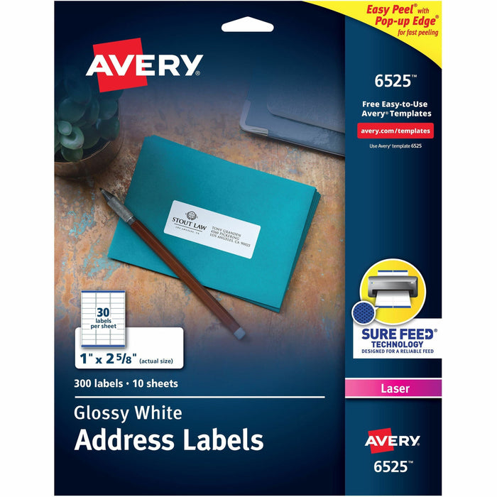 Avery&reg; Easy Peel Glossy Address Labels - AVE06525