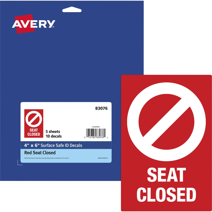 Avery&reg; Surface Safe SEAT CLOSED Chair Decals - AVE83076