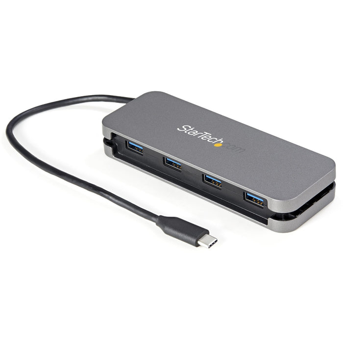 StarTech.com 4 Port USB C Hub - 4x USB-A - 5Gbps USB 3.0 Type-C Hub (USB 3.2/3.1 Gen 1) - Bus Powered - 11" Long Cable w/ Cable Management - STCHB30CM4AB