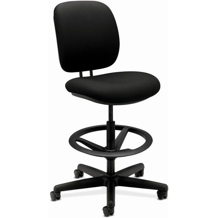 HON ComforTask Stool | Extended Height, Footring | Black Fabric - HON5905CU10T