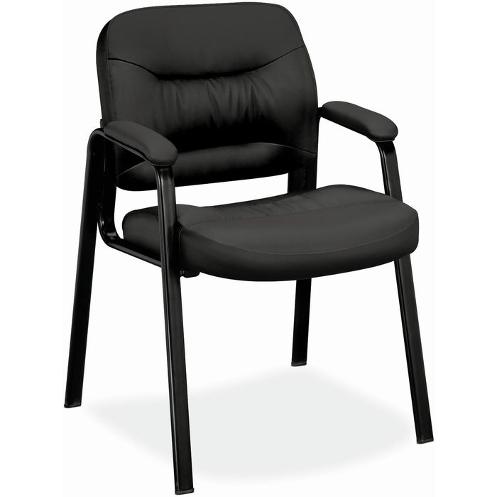 HON Charge Guest Chair | Fixed Arms | Black SofThread Leather - BSXVL643SB11