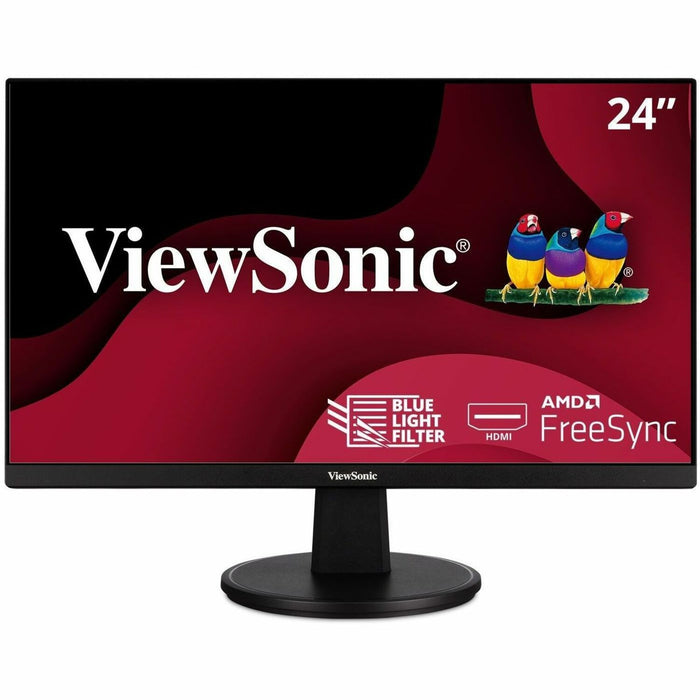 ViewSonic VA2447-MH 24 Inch Full HD 1080p Monitor with Ultra-Thin Bezel, AMDFreeSync, 75Hz, Eye Care, and HDMI, VGA Inputs for Home and Office - VEWVA2447MH