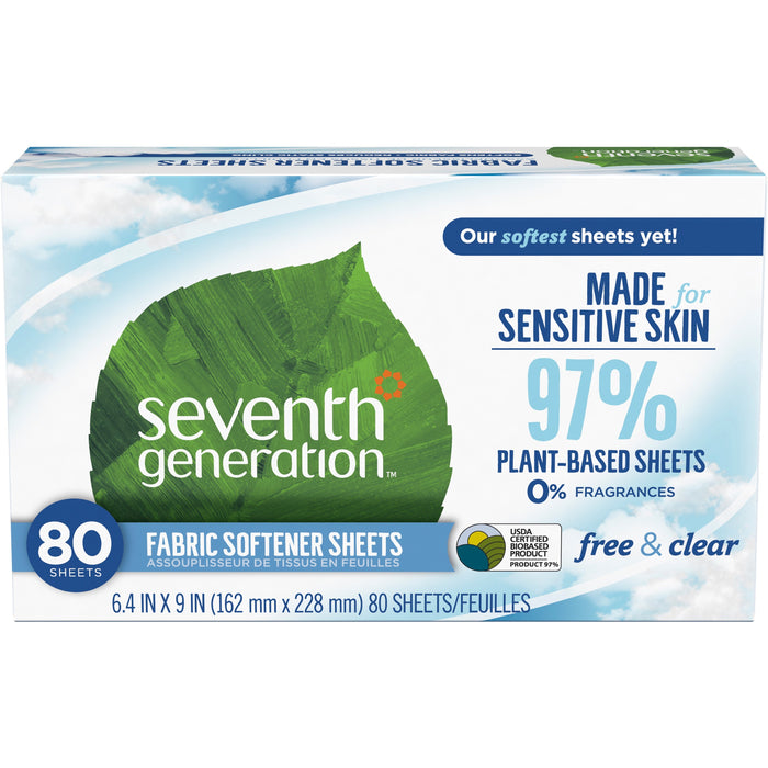 Seventh Generation Free & Clear Fabric Softener Sheets - SEV22787