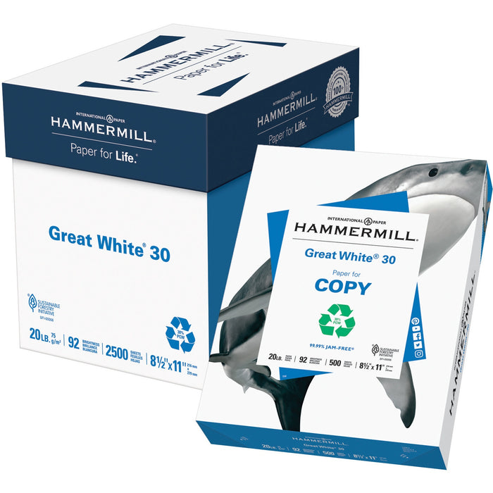 Hammermill Great White 30 Copy Paper - White - HAM86710