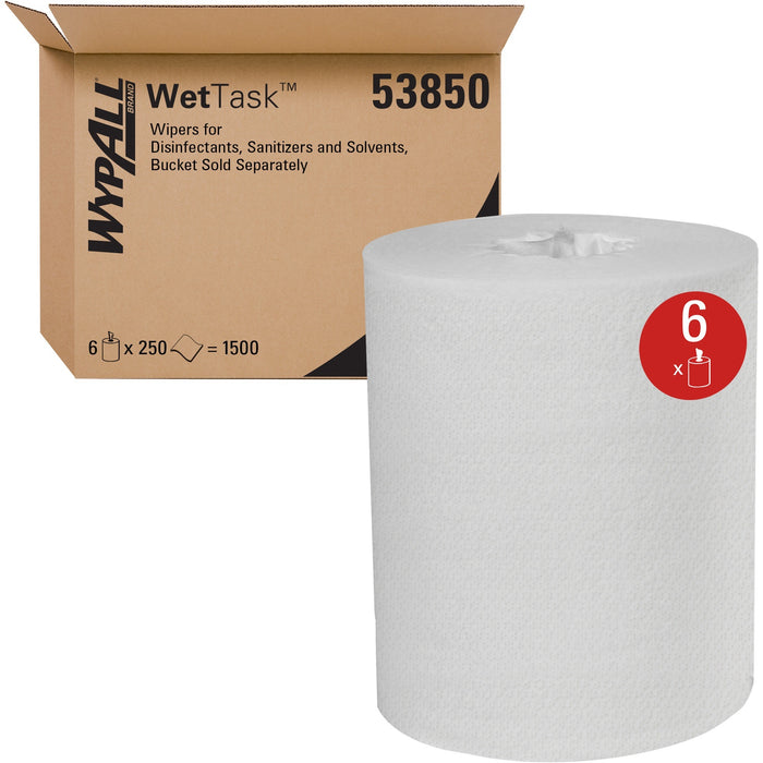 Wypall Power Clean WetTask Wipers for Disinfectants, Sanitizers and Solvents - KCC53850