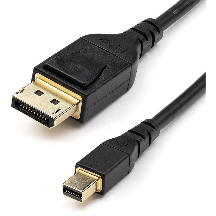 StarTech.com 3ft 1m VESA Certified Mini DisplayPort to DisplayPort 1.4 Cable, 8K 60Hz HBR3 HDR, Super UHD 4K 120Hz, mDP to DP Slim Cord - STCDP14MDPMM1MB