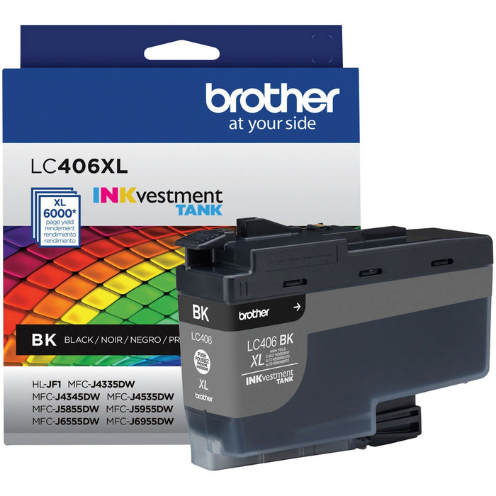 Brother INKvestment LC406XLBK Original High Yield Inkjet Ink Cartridge - Single Pack - Black - 1 Each - BRTLC406XLBKS