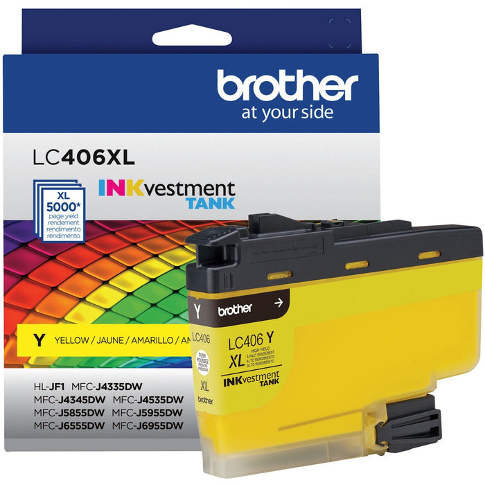 Brother INKvestment LC406XLY Original High Yield Inkjet Ink Cartridge - Single Pack - Yellow - 1 Each - BRTLC406XLYS