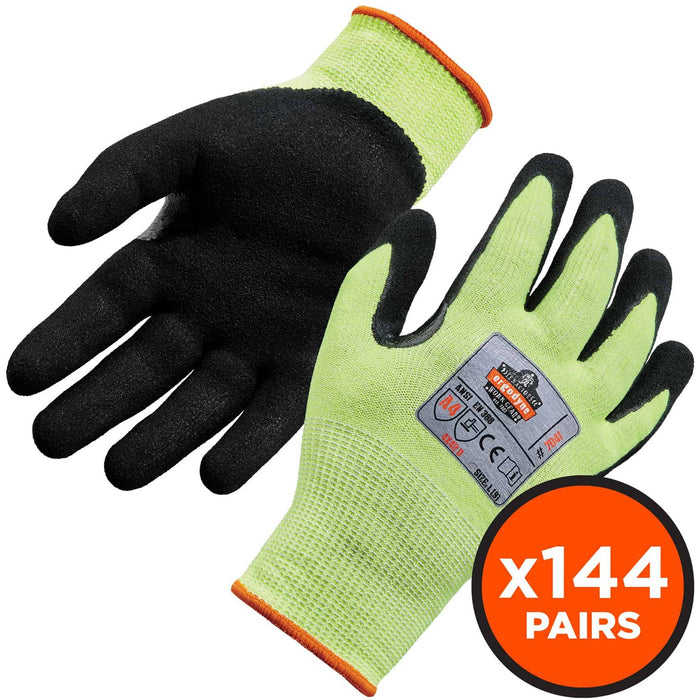 Ergodyne ProFlex 7041 Hi-Vis Nitrile-Coated Level 4 Cut Gloves - EGO17823