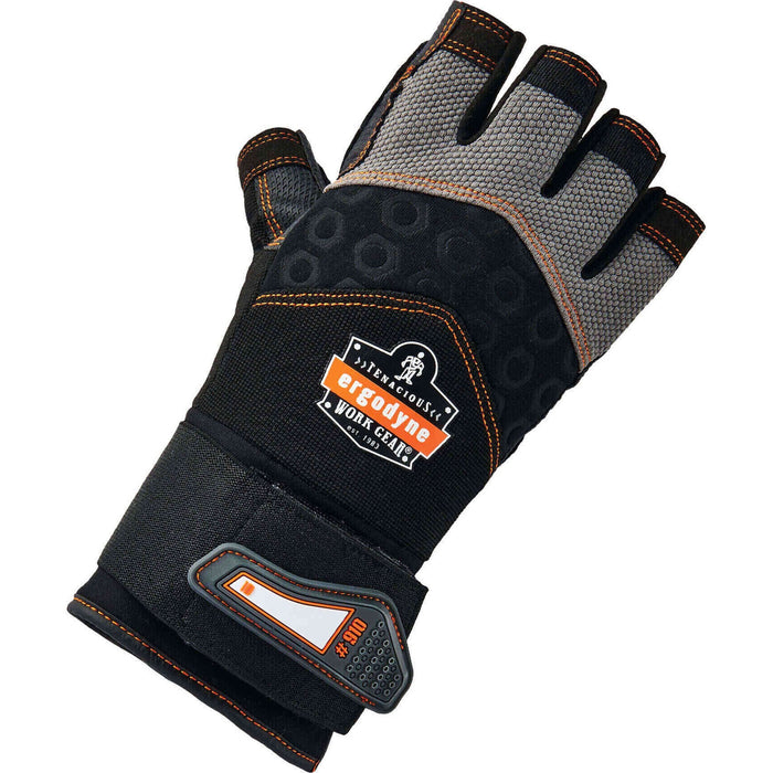 Ergodyne ProFlex 910 Half-Finger Impact Gloves + Wrist Support - EGO17712