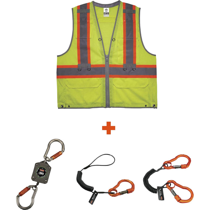 GloWear 8231TVK Hi-Vis Tool Tethering Safety Vest Kit - Class 2 - EGO24183