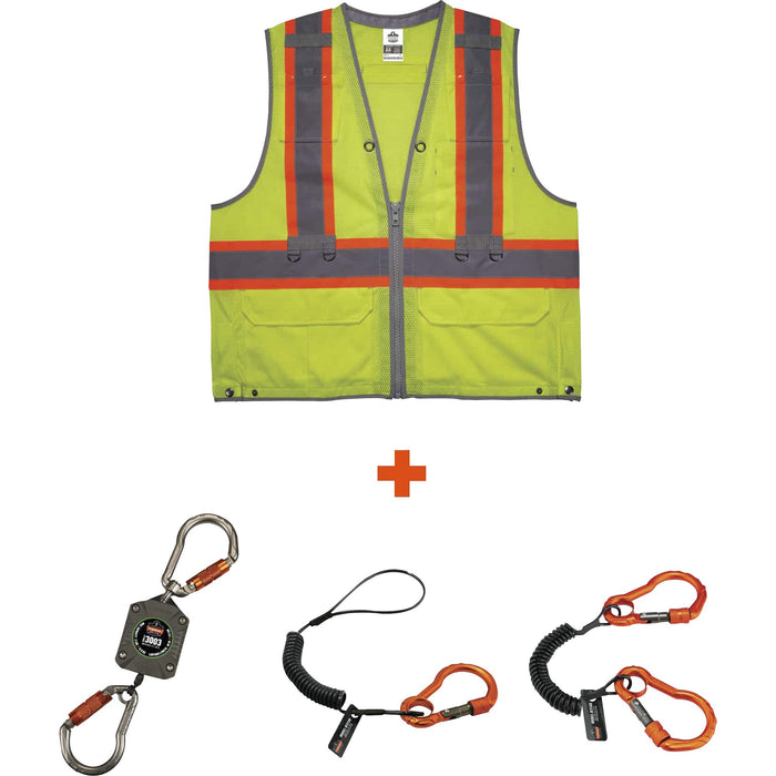 GloWear 8231TVK Hi-Vis Tool Tethering Safety Vest Kit - Class 2 - EGO24185