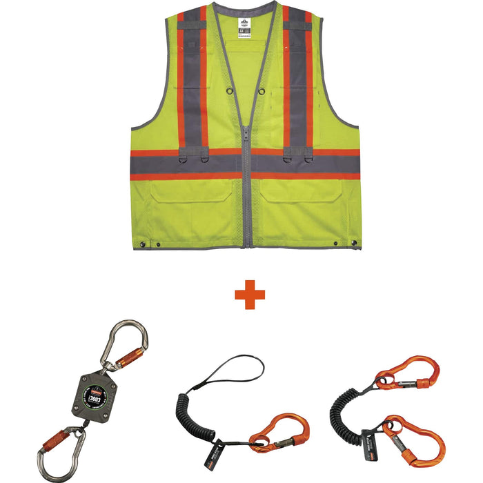 GloWear 8231TVK Hi-Vis Tool Tethering Safety Vest Kit - Class 2 - EGO24187