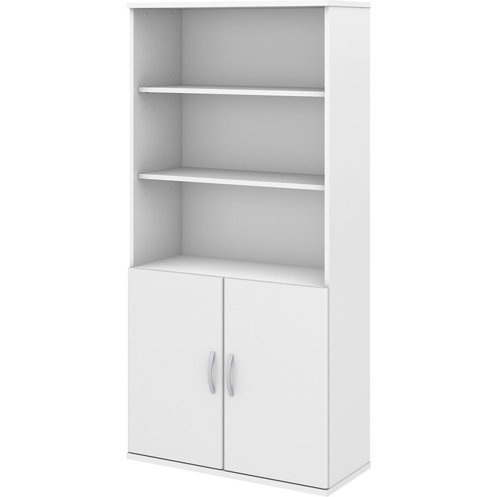 Bush Business Furniture Studio C 5 Shelf Bookcase with Doors - BSHSTC015WH