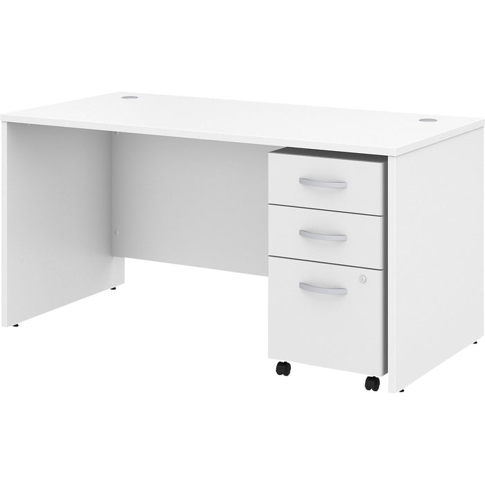 Bush Business Furniture Studio C 60W x 30D Office Desk with Mobile File Cabinet - BSHSTC014WHSU