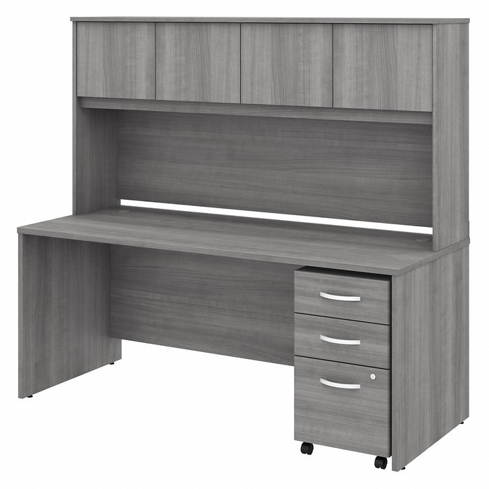 Bush Business Furniture Studio C 72W x 30D Office Desk with Hutch and Mobile File Cabinet - BSHSTC011PGSU