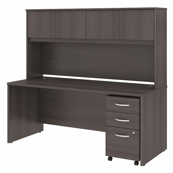 Bush Business Furniture Studio C 72W x 30D Office Desk with Hutch and Mobile File Cabinet - BSHSTC011SGSU