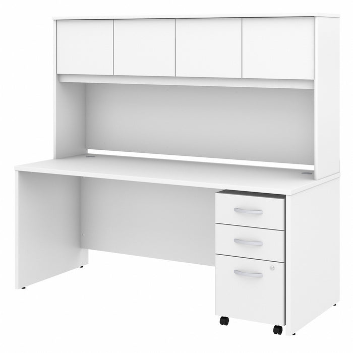 Bush Business Furniture Studio C 72W x 30D Office Desk with Hutch and Mobile File Cabinet - BSHSTC011WHSU